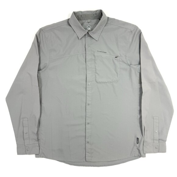 Club Ride Mens Shirt Snap Long Sleeve Size XL Performance Vented Pocket Biking - Picture 1 of 15